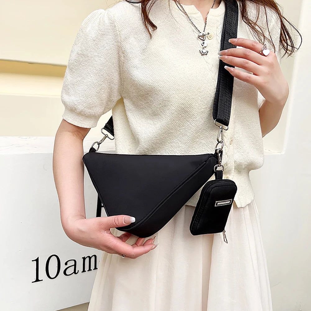 Casual Shoulder Triangle Bag Nylon Handbag for Women