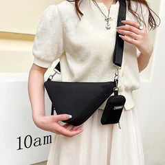 Casual Shoulder Triangle Bag Nylon Handbag for Women