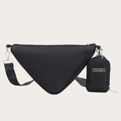 Casual Shoulder Triangle Bag Solid Nylon Women Handbags