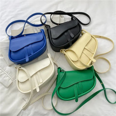 Casual Saddle Bag Small Shoulder Bags for Women High PU Leather Crossbody Female