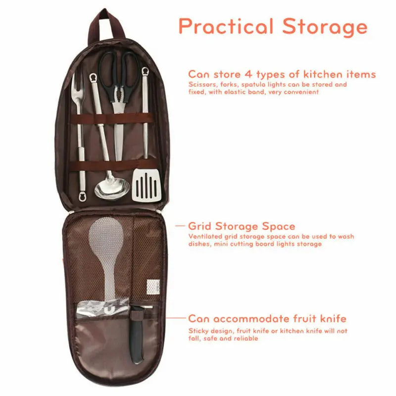 Portable Camping Cookware Utensil Organizer Bag