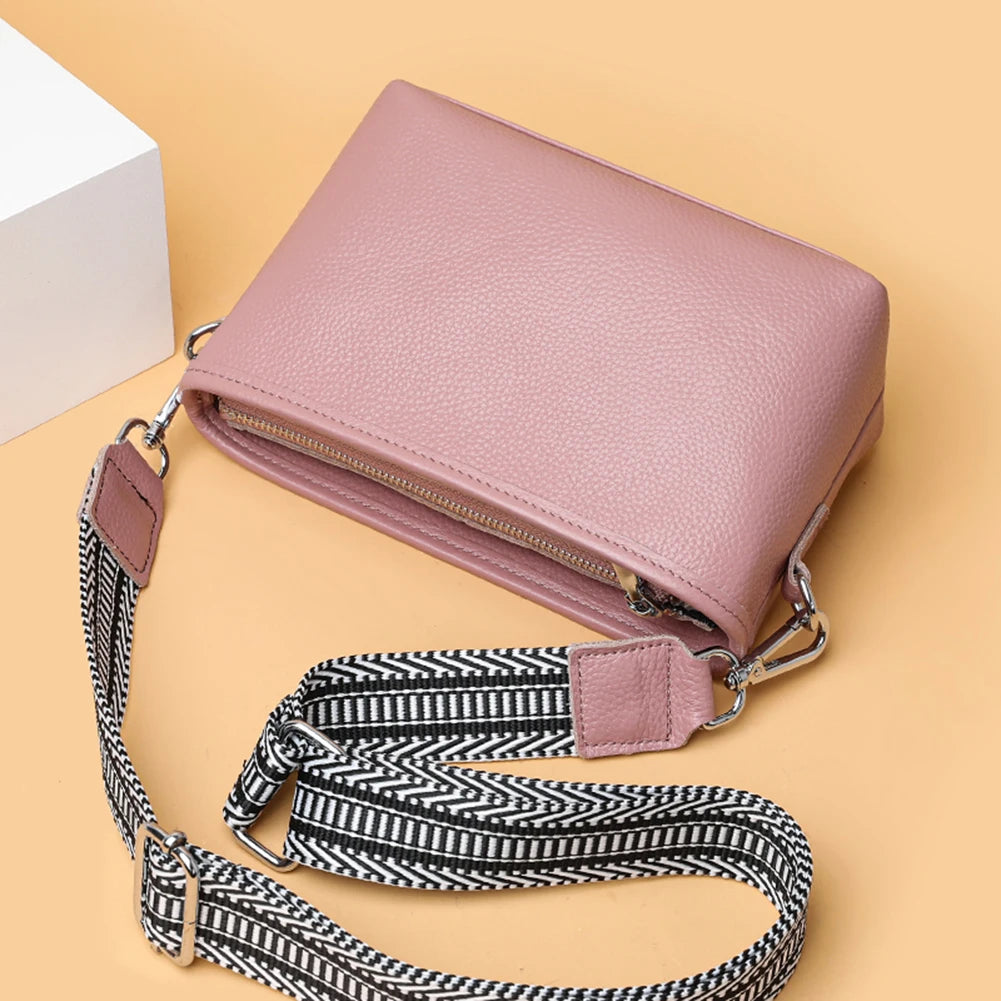 Casual Messenger Bag First Layer Cowhide Shoulder Multi-pocket Crossbody Bag