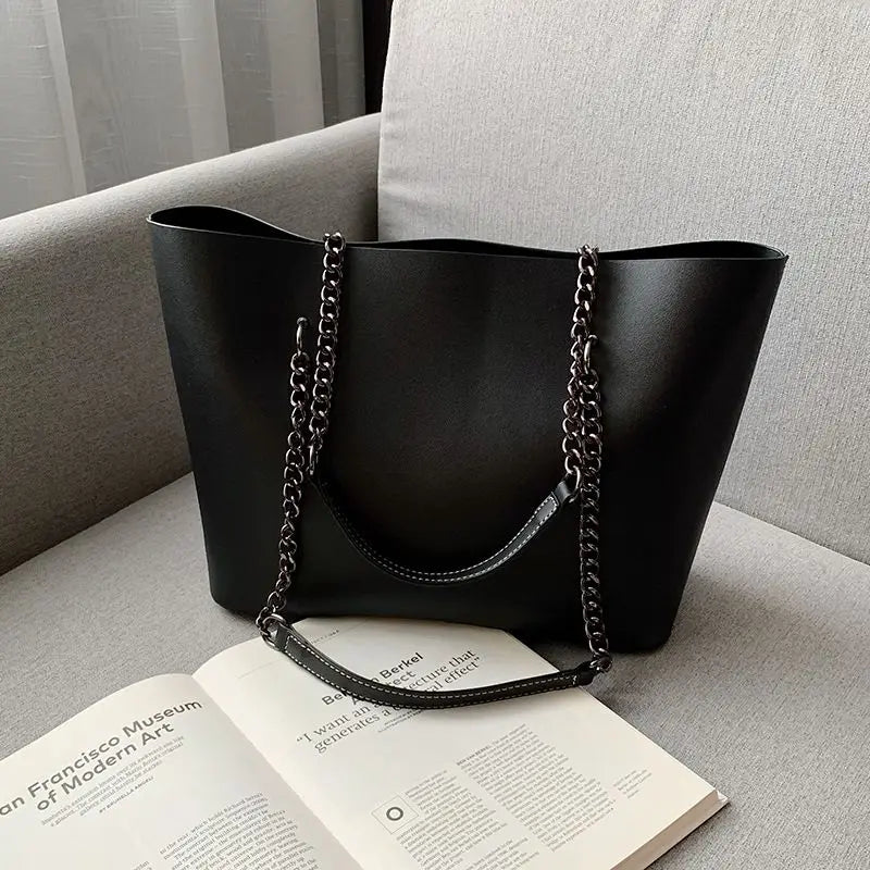Chain Shoulder Bag Famous Leather Ladies Handbag Large Capacity Tote Bag
