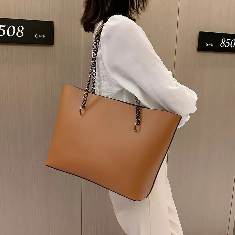 Chain Shoulder Bag Famous Leather Ladies Handbag Large Capacity Tote Bag