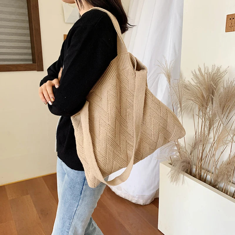 Harajuku Woolen Shoulder Bag Plush Handbag