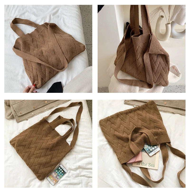 Harajuku Woolen Shoulder Bag Plush Handbag