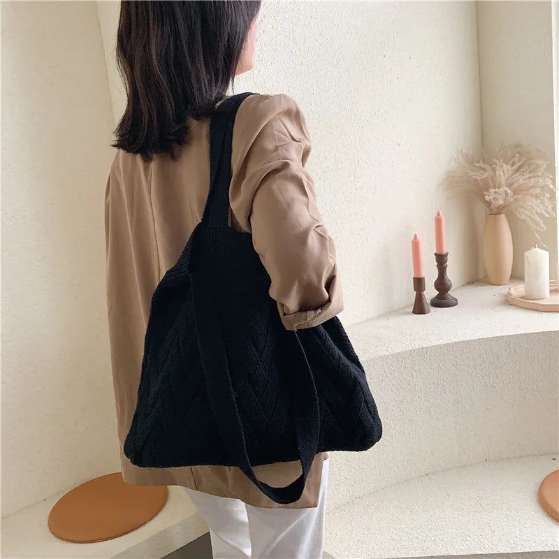 Harajuku Woolen Shoulder Bag Plush Handbag