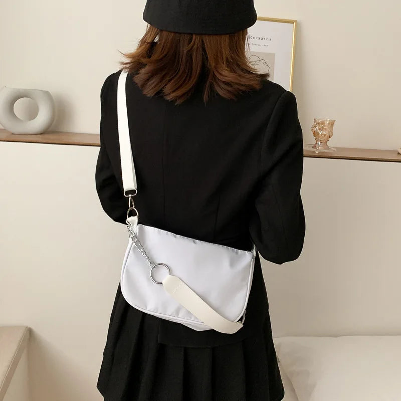 Casual Ladies Crossbody Bags Nylon Chain Bag Women Vintage Shoulder Bags Girls