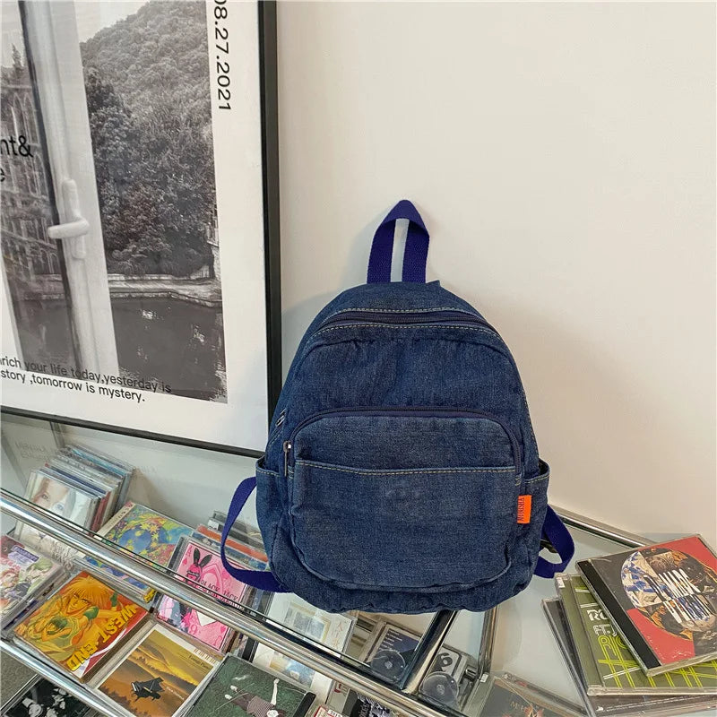 High Capacity Denim Women Backpacks for Daily Travel