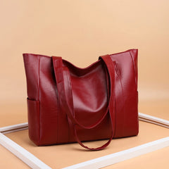 Casual Large Capacity Shopping Shoulder Handbag Women PU Leather Daily Tote Bag