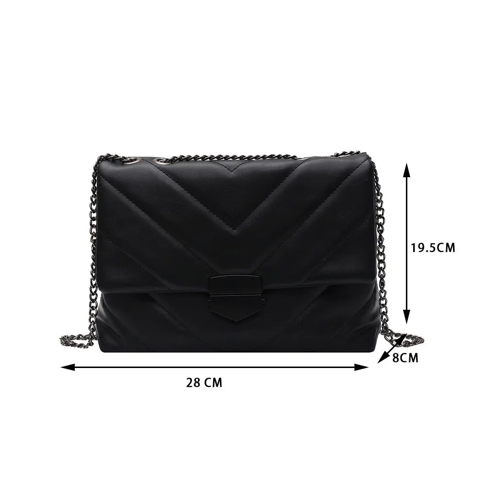Casual Large Capacity Totes PU leather Women Handbag Flap Shoulder Crossbody Bag