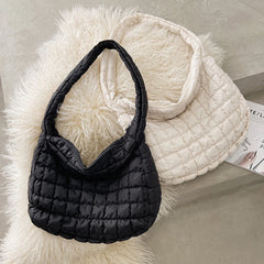 Casual Lattice Top-handle Bag Eiderdown Women Shoulder Handbag