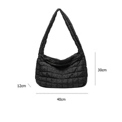 Casual Lattice Top-handle Bag Eiderdown Women Shoulder Handbag