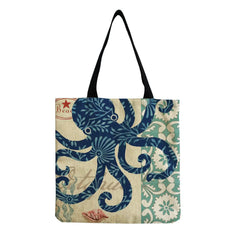 Leisure Totes Bag Women Handbag Turtle Horse Octopus Print Travel Shoulder