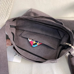 Casual Letter Canvas Bag For Women Large Capacity Handbag Shoulder Bag