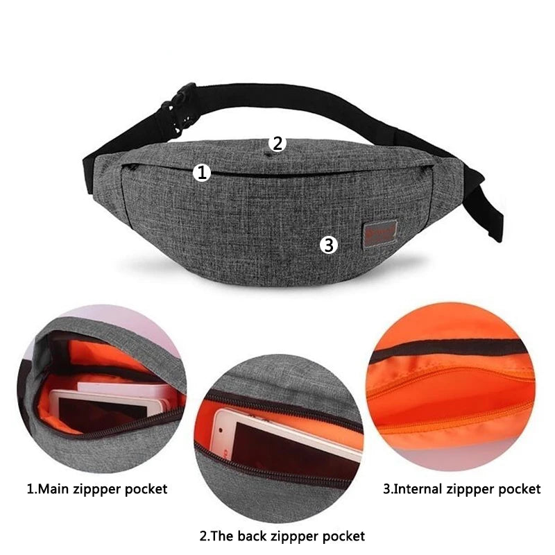 Canvas Fanny Bag Travel Hip Bum Bag Crossbody Bag