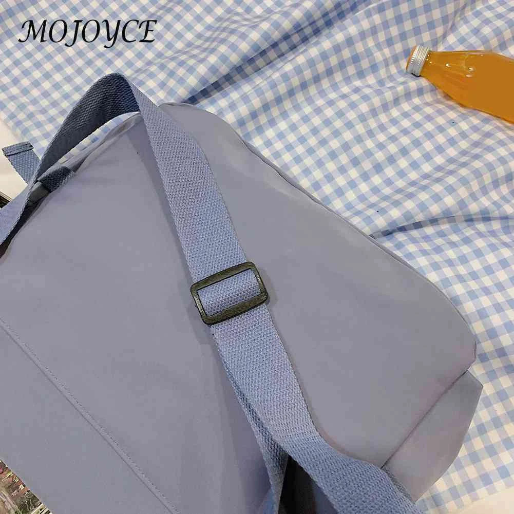 Solid Casual Messenger Bag for Ladies with Pockets and Pendant Decor