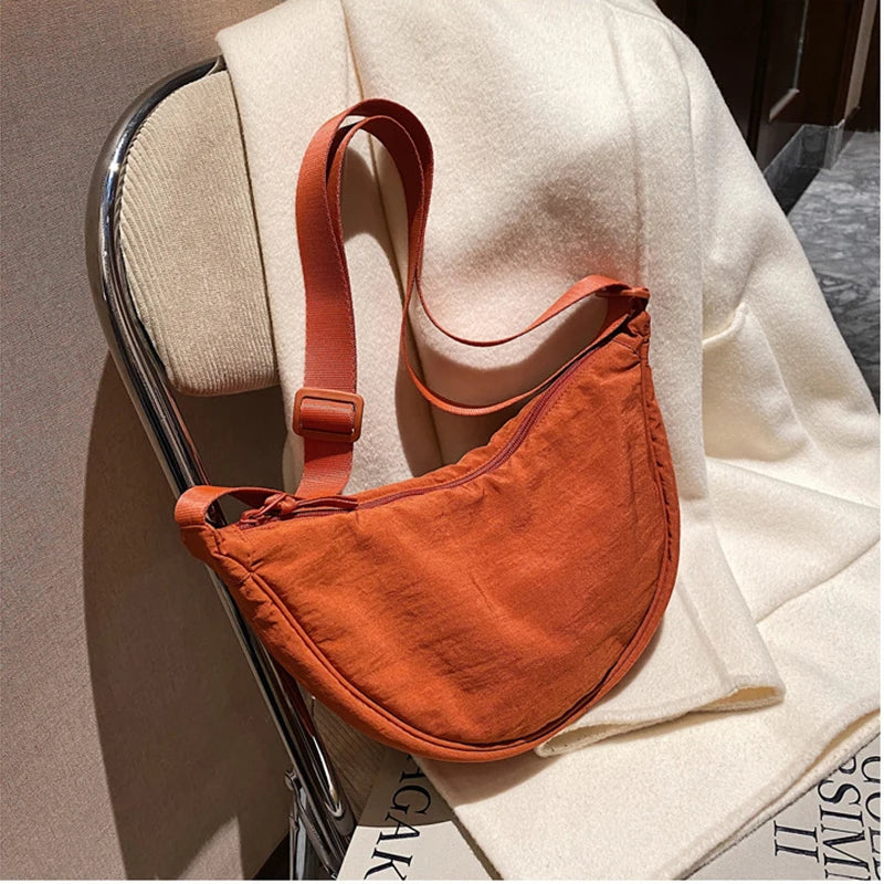 Nylon Hobo Crossbody Bag for Women Large Capacity Tote Lady Travel Shopper Bag