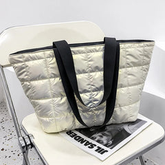 Nylon Space Padded Women Handbags Large Capacity Shoulder Totes
