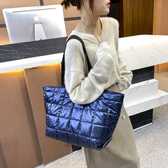 Nylon Space Padded Women Handbags Large Capacity Shoulder Totes