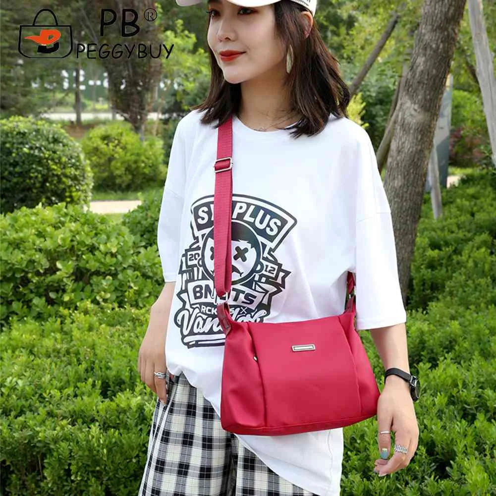 Casual Nylon Women Messenger Bags Large Capacity Phone Pouch Female Solid