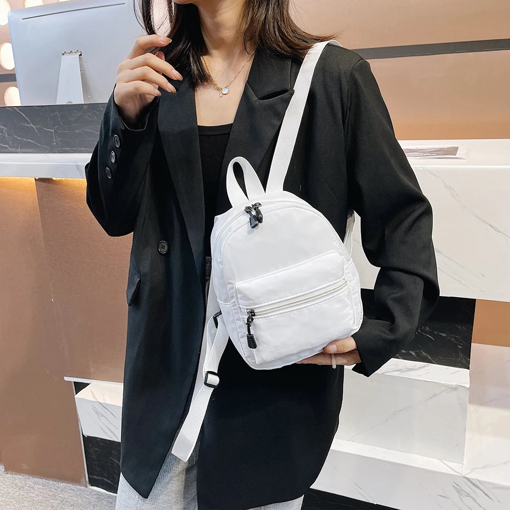 Casual Nylon Mini Backpack Preppy Style School Bags Female