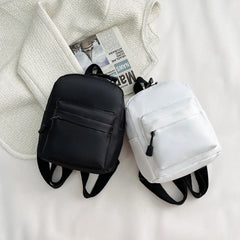 Casual Nylon Women Mini Backpack Solid Small School Bags for Students