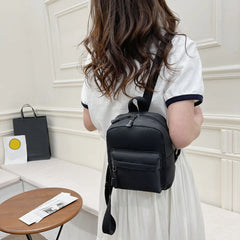 Casual Nylon Women Mini Backpack Solid Small School Bags for Students