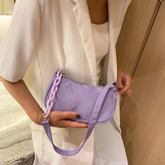 Casual Nylon Women Shoulder Bags Solid Small Handbags Female Totes