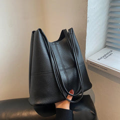 Patchwork Hobo Shoulder Bags for Women Soft Leather Bucket Bag
