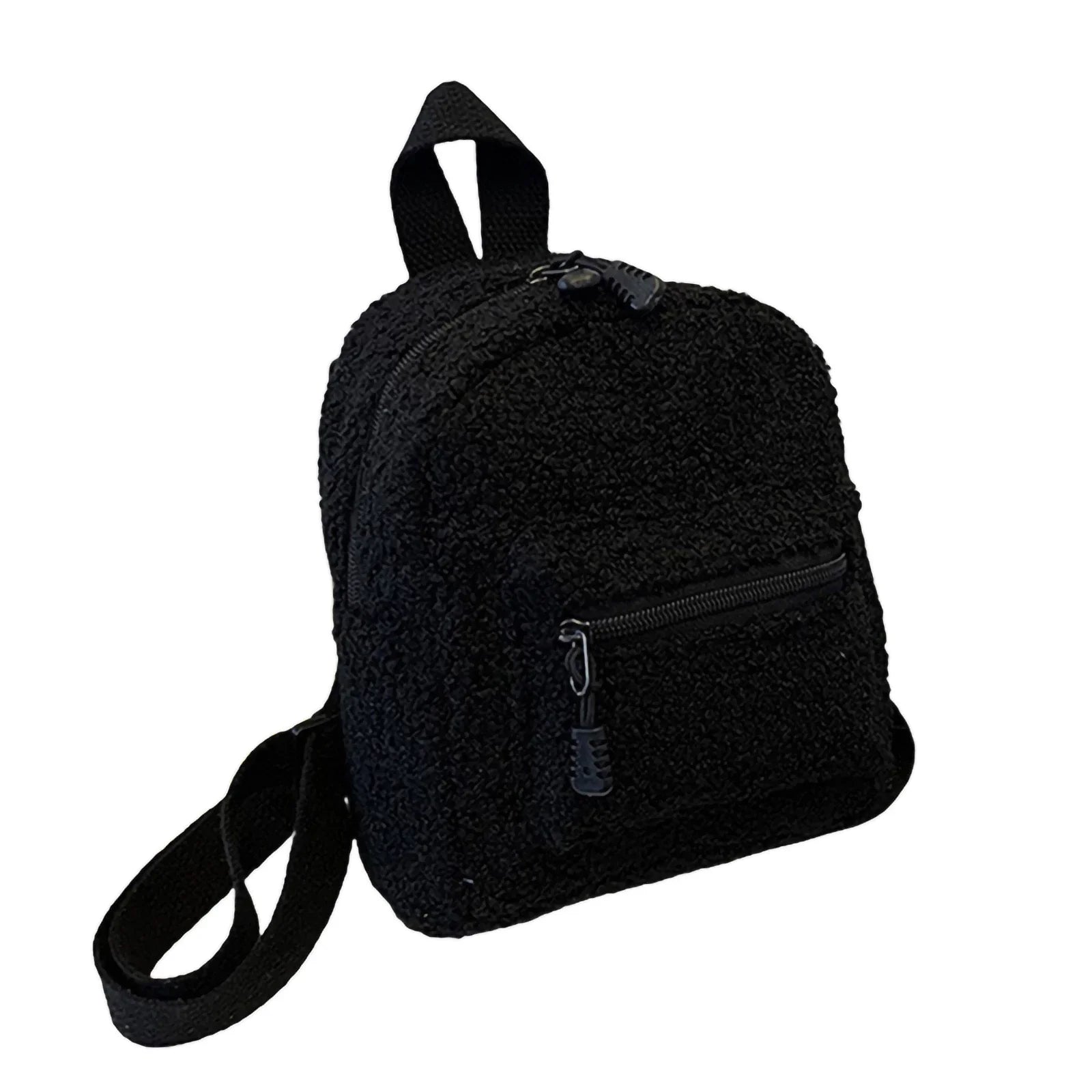 Casual Plush Women Small Backpack Autumn Winter Mini School Bag