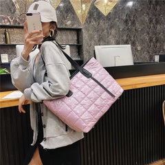Casual Quilted Large Capacity Tote Shoulder Bags Winter Handbags