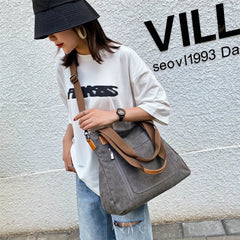 Large Capacity Canvas Shoulder Bag Women Tote Shopping Messenger Crossbody Bag