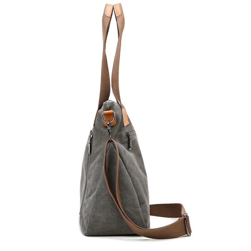 Large Capacity Canvas Shoulder Bag Women Tote Shopping Messenger Crossbody Bag