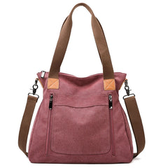 Large Capacity Canvas Shoulder Bag Women Tote Shopping Messenger Crossbody Bag