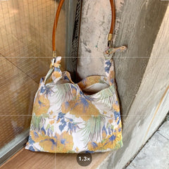 Vintage Floral Jacquard Shoulder Bag Women's Handbags