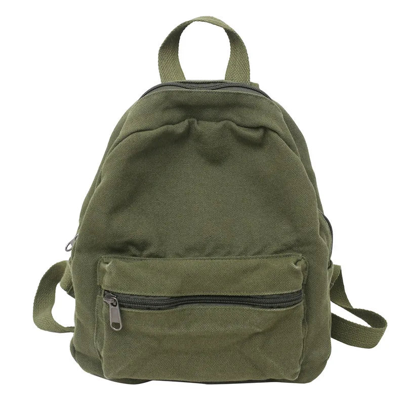 Canvas Mini Backpack For Men Women School Bag