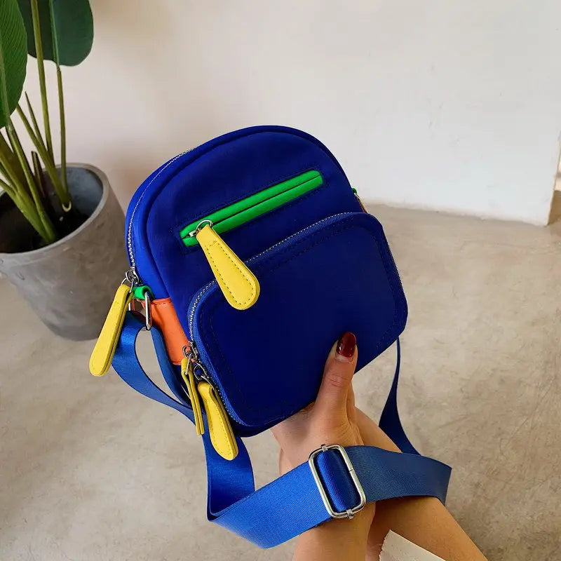 Women's Casual Small Square Bag with Wide Shoulder Strap