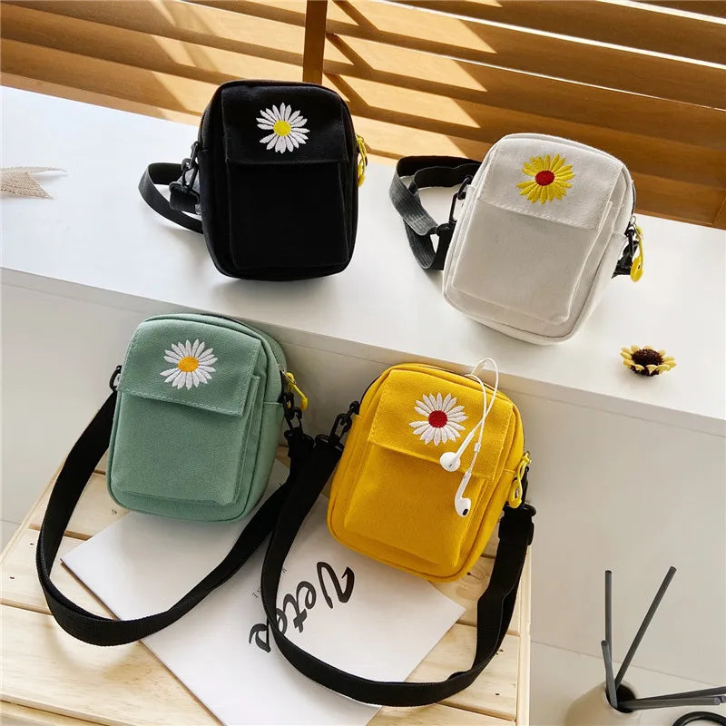 Casual Daisy Canvas Women Bag Small Shoulder Bag Handbag