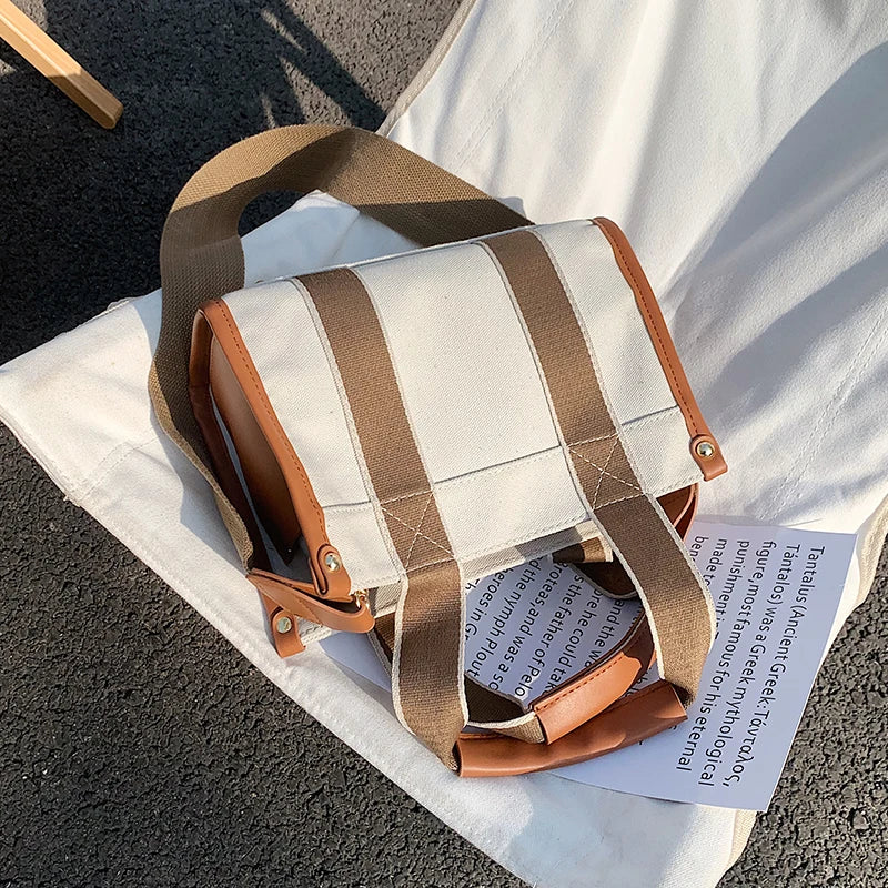 Casual Splicing Canvas Women Handbags Tote Shoulder Bags