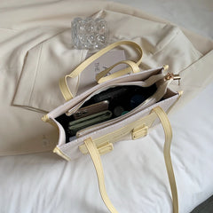 Casual Shoulder Bags for Women Contrast Messenger Bag Ladies Handbags Leather Cr