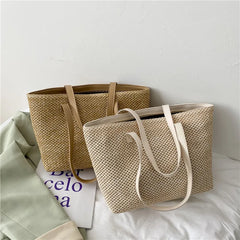 Straw Shoulder Bag Large Capacity Tote Lady Purses
