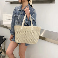 Straw Shoulder Bag Large Capacity Tote Lady Purses