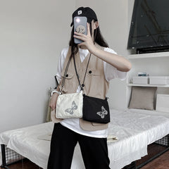 Reflective Butterfly Crossbody Bag Small Shoulder Handbag