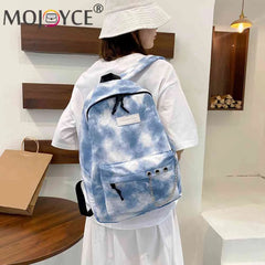 Tie Dye Girls Backpack Chain Travel Large Capacity Knapsack