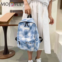 Tie Dye Girls Backpack Chain Travel Large Capacity Knapsack
