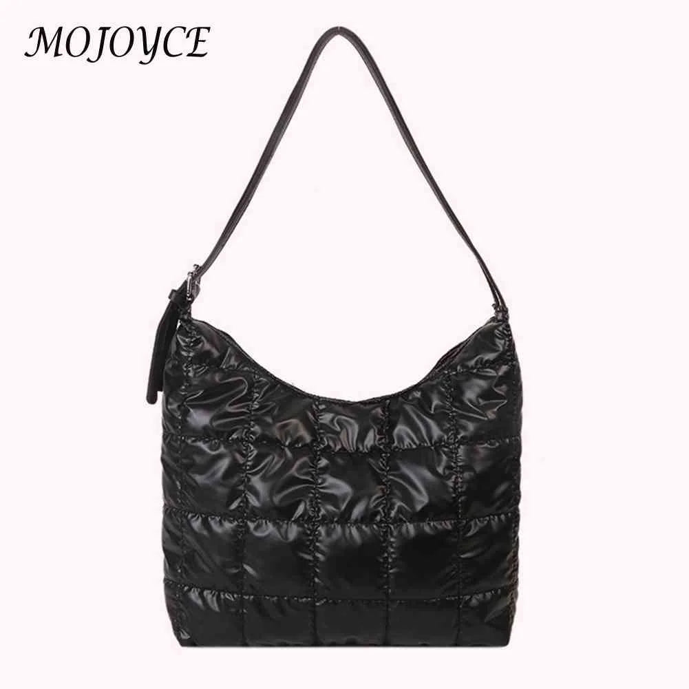 Nylon Women Clutch Handbag Quilted Shoulder Tote Solid Large Capacity