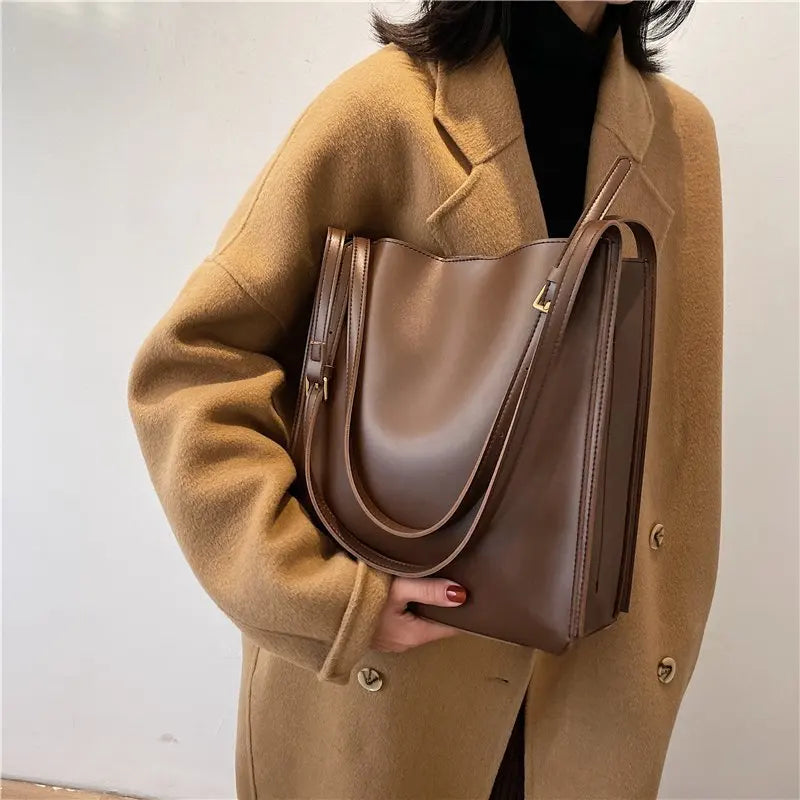 Casual Tote Bags PU Leather Shoulder Bags for Women Female Travel Bag