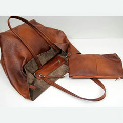 Casual Travel Handbags For Women Pouch PU Leather Large Capacity Totes