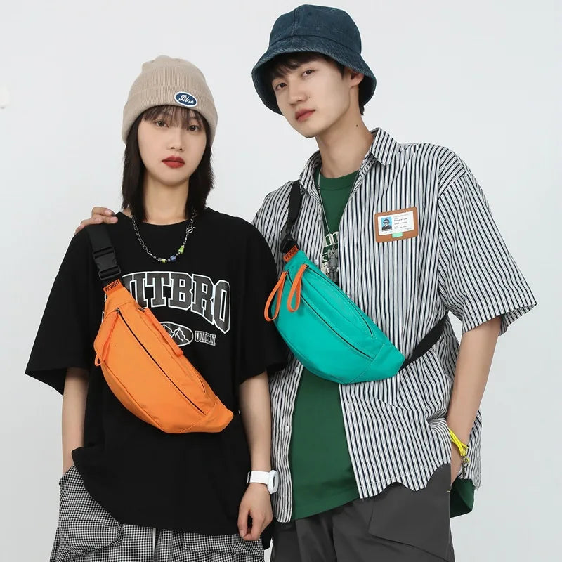 Casual Unisex Chest Packs Nylon Crossbody Bags Waterproof Small Shoulder Handbag